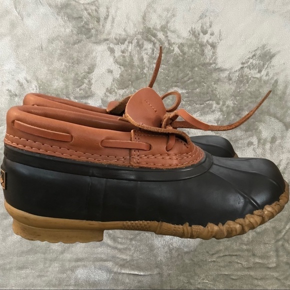 Cabela’s Brown Leather Rubber Duck Steel Shank Slip On Rain Mud Shoes Size 7 - Picture 2 of 11